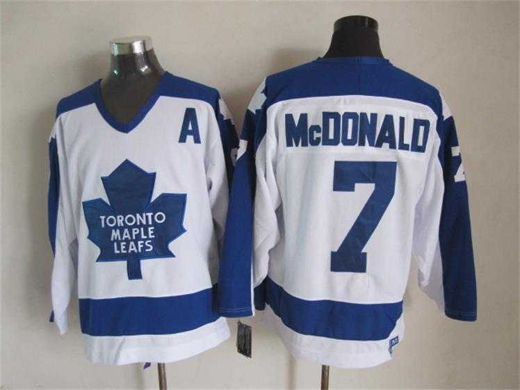 Toronto Maple Leafs #7 Lanny McDonald White-Blue CCM Throwback Jerseys,We sell and wholesale Toronto Maple Leafs #7 Lanny McDonald White-Blue CCM Throwback Jerseys on line form chian!