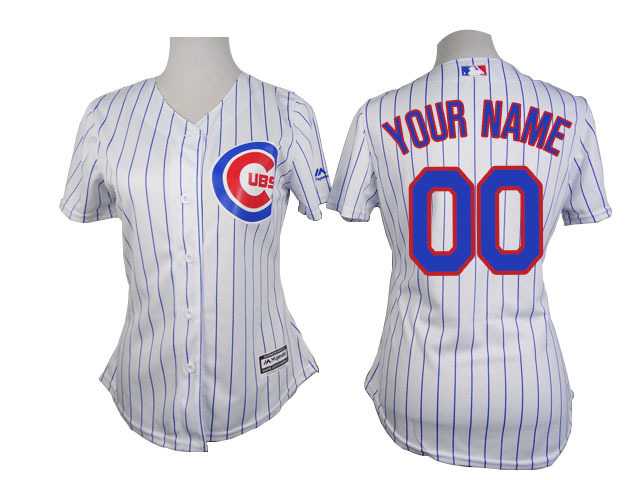 Customized Chicago Cubs Baseball Jersey-Women's Stitched 2015 White Pinstripe Cool Base MLB Jersey,We sell and wholesale Customized Chicago Cubs Baseball Jersey-Women's Stitched 2015 White Pinstripe Cool Base MLB Jersey on line form chian!