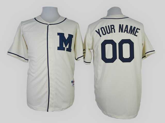 Customized Milwaukee Brewers MLB Jerseys-Men's Stitched 1913 Turn Back The Clock Cream Jersey,We sell and wholesale Customized Milwaukee Brewers MLB Jerseys-Men's Stitched 1913 Turn Back The Clock Cream Jersey on line form chian!