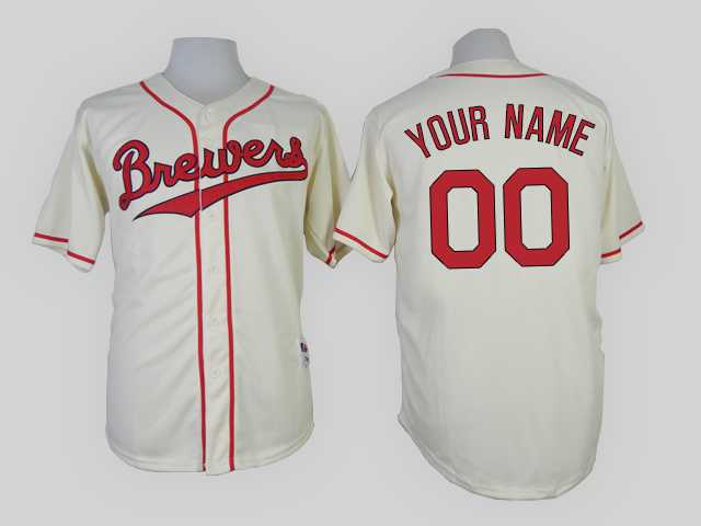 Customized Milwaukee Brewers MLB Jerseys-Men's Stitched 1948 Turn Back The Clock Cream Jersey,We sell and wholesale Customized Milwaukee Brewers MLB Jerseys-Men's Stitched 1948 Turn Back The Clock Cream Jersey on line form chian!
