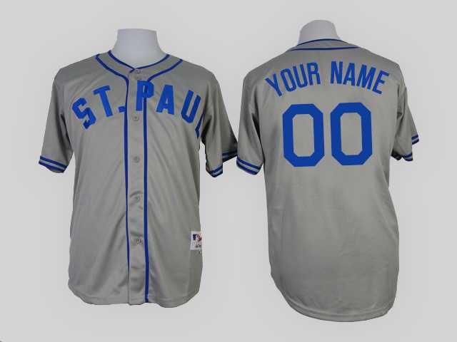 Customized Minnesota Twins MLB Jerseys-Men's Stitched 1948 St. Paul Saints Turn Back The Clock Gray Jersey,We sell and wholesale Customized Minnesota Twins MLB Jerseys-Men's Stitched 1948 St. Paul Saints Turn Back The Clock Gray Jersey on line form chian!