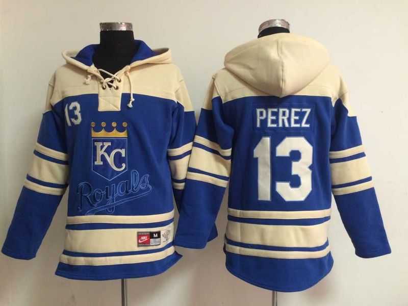 Kansas City Royals #13 Salvador Perez Blue Hoodie,We sell and wholesale Kansas City Royals #13 Salvador Perez Blue Hoodie on line form chian!