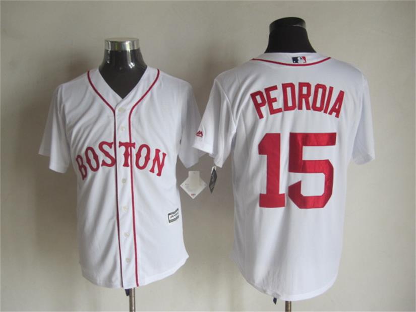 Majestic Boston Red Sox #15 Dustin Pedroia 2015 White MLB Stitched Jerseys,We sell and wholesale Majestic Boston Red Sox #15 Dustin Pedroia 2015 White MLB Stitched Jerseys on line form chian!