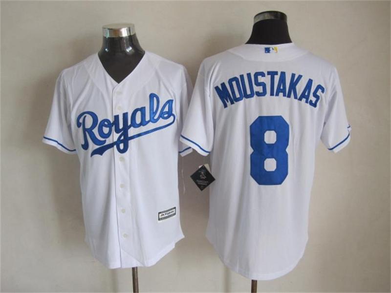 Majestic Kansas City Royals #8 Mike Moustakas White MLB Stitched Jerseys,We sell and wholesale Majestic Kansas City Royals #8 Mike Moustakas White MLB Stitched Jerseys on line form chian!