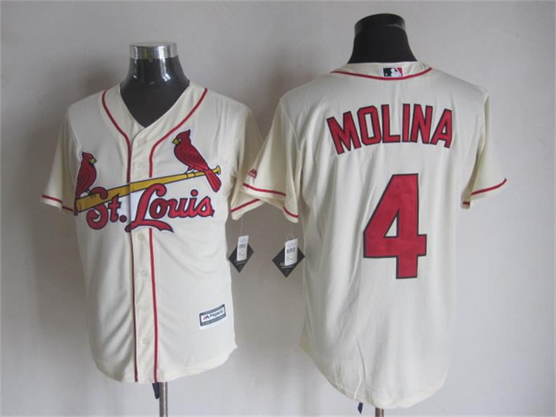 Majestic St. Louis Cardinals #4 Yadier Molina Cream MLB Stitched Jerseys,We sell and wholesale Majestic St. Louis Cardinals #4 Yadier Molina Cream MLB Stitched Jerseys on line form chian!
