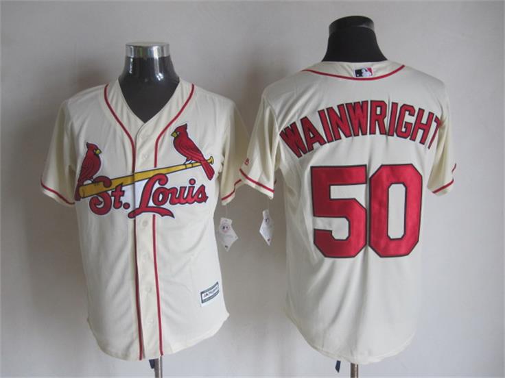 Majestic St. Louis Cardinals #50 Adam Wainwright Cream MLB Stitched Jerseys,We sell and wholesale Majestic St. Louis Cardinals #50 Adam Wainwright Cream MLB Stitched Jerseys on line form chian!