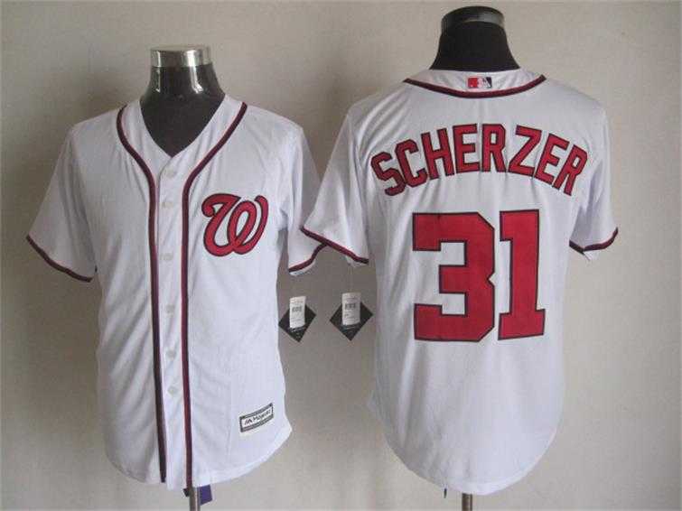 Majestic Washington Nationals #31 Max Scherzer White MLB Stitched Jerseys,We sell and wholesale Majestic Washington Nationals #31 Max Scherzer White MLB Stitched Jerseys on line form chian!