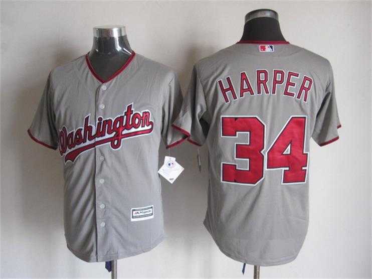 Majestic Washington Nationals #34 Harper Gray MLB Stitched Jerseys,We sell and wholesale Majestic Washington Nationals #34 Harper Gray MLB Stitched Jerseys on line form chian!