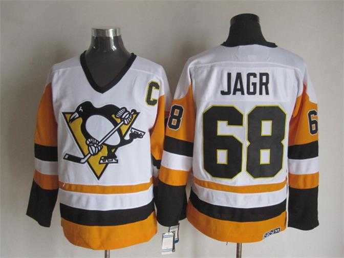 Pittsburgh Penguins #68 Jaromir Jagr CCM Throwback White-Yellow Jerseys,We sell and wholesale Pittsburgh Penguins #68 Jaromir Jagr CCM Throwback White-Yellow Jerseys on line form chian!
