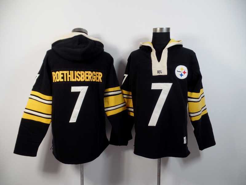Pittsburgh Steelers #7 Ben Roethlisberger Black 2015 New Stitched Hoodie,We sell and wholesale Pittsburgh Steelers #7 Ben Roethlisberger Black 2015 New Stitched Hoodie on line form chian!