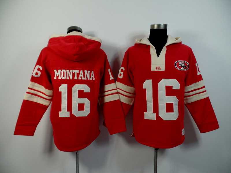 San Francisco 49ers #16 Joe Montana Red 2015 New Stitched Hoodie,We sell and wholesale San Francisco 49ers #16 Joe Montana Red 2015 New Stitched Hoodie on line form chian!