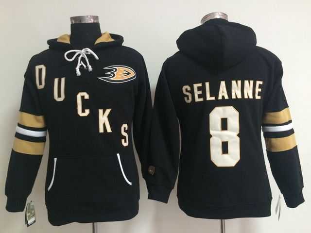 Womens Anaheim Ducks #8 Teemu Selanne Black Stitched Hoodie,We sell and wholesale Womens Anaheim Ducks #8 Teemu Selanne Black Stitched Hoodie on line form chian!