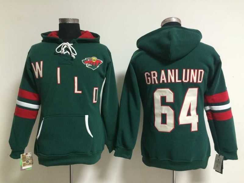 Womens Minnesota Wilds #64 Mikael Granlund Green Stitched Hoodie,We sell and wholesale Womens Minnesota Wilds #64 Mikael Granlund Green Stitched Hoodie on line form chian!