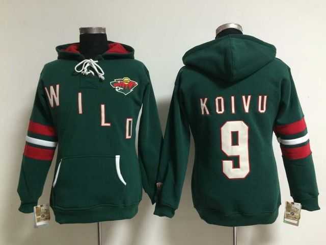 Womens Minnesota Wilds #9 Mikko Koivu Green Stitched Hoodie,We sell and wholesale Womens Minnesota Wilds #9 Mikko Koivu Green Stitched Hoodie on line form chian!
