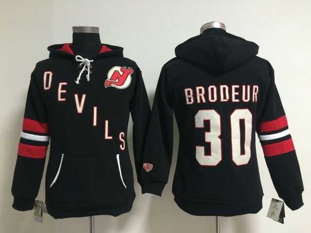 Womens New Jerseys Devils #30 Martin Brodeur Black Stitched Hoodie,We sell and wholesale Womens New Jerseys Devils #30 Martin Brodeur Black Stitched Hoodie on line form chian!