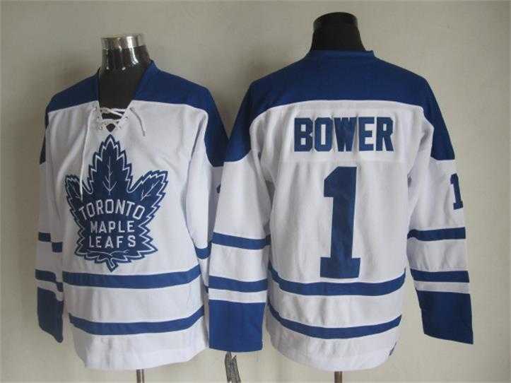 Toronto Maple Leafs #1 Bower White CCM Throwback Third Jerseys,We sell and wholesale Toronto Maple Leafs #1 Bower White CCM Throwback Third Jerseys on line form chian!