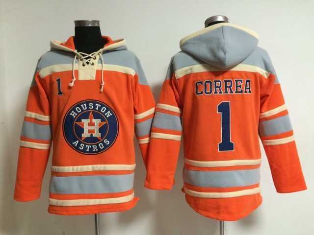 Houston Astros #1 Carlos Correa Orange Stitched Hoodie,We sell and wholesale Houston Astros #1 Carlos Correa Orange Stitched Hoodie on line form chian!