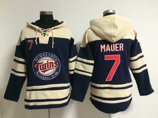 Minnesota Twins #7 Joe Mauer Dark Blue Stitched Hoodie,We sell and wholesale Minnesota Twins #7 Joe Mauer Dark Blue Stitched Hoodie on line form chian!