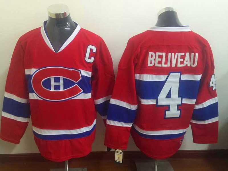 Montreal Canadiens #4 Jean Beliveau V-Neck Red Jerseys,We sell and wholesale Montreal Canadiens #4 Jean Beliveau V-Neck Red Jerseys on line form chian!
