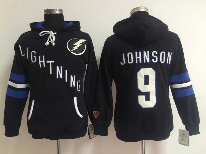 Womens Tampa Bay Lightning #9 Tyler Johnson Black Stitched Hoodie,We sell and wholesale Womens Tampa Bay Lightning #9 Tyler Johnson Black Stitched Hoodie on line form chian!