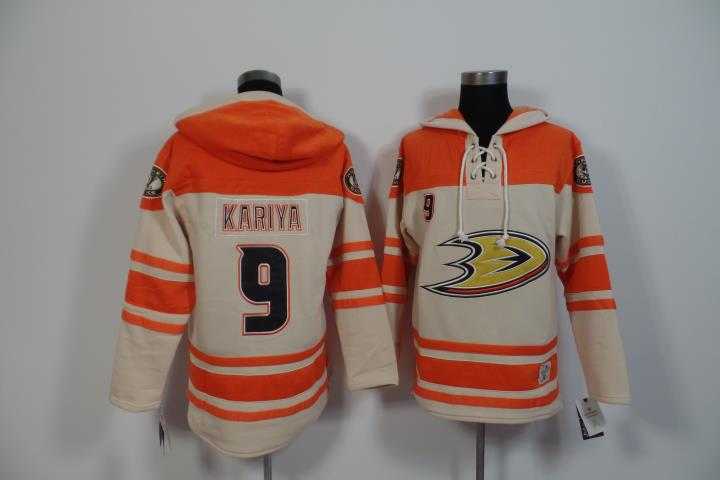 Anaheim Ducks #9 Paul Kariya Cream Stitched Hoodie,We sell and wholesale Anaheim Ducks #9 Paul Kariya Cream Stitched Hoodie on line form chian!