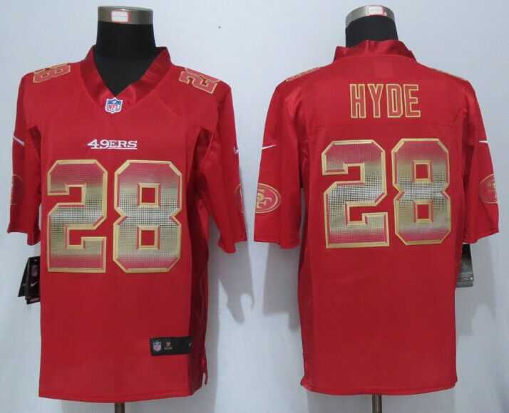 Nike Limited San Francisco 49ers #28 Carlos Hyde Red Fashion Strobe Jerseys,We sell and wholesale Nike Limited San Francisco 49ers #28 Carlos Hyde Red Fashion Strobe Jerseys on line form chian!