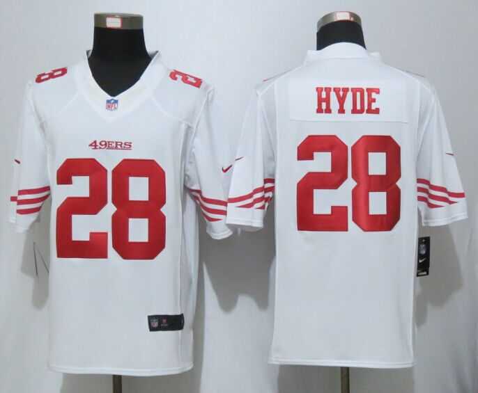 Nike Limited San Francisco 49ers #28 Carlos Hyde White Jerseys,We sell and wholesale Nike Limited San Francisco 49ers #28 Carlos Hyde White Jerseys on line form chian!
