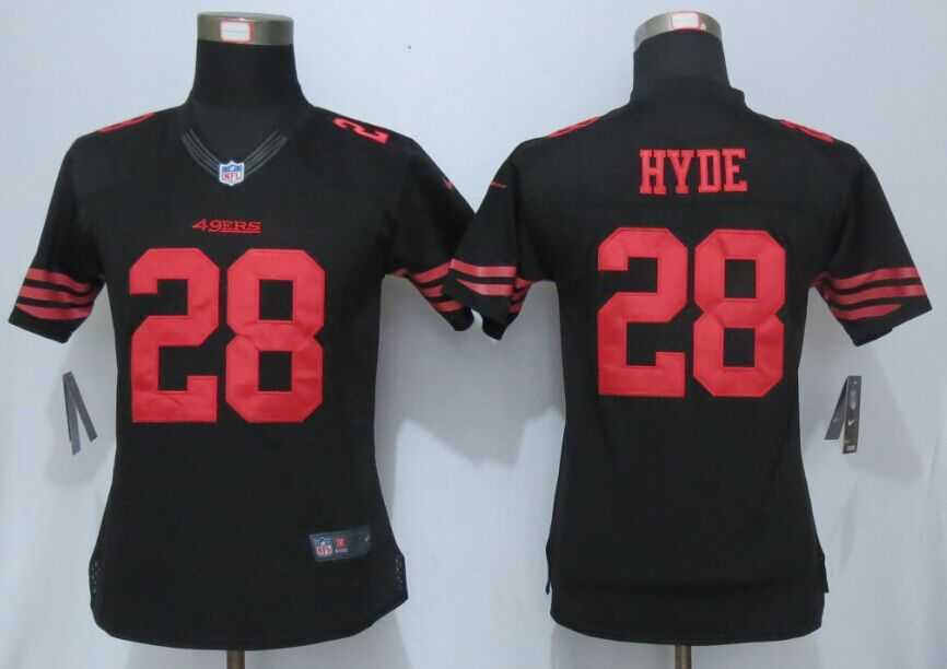 Womens Limited Nike San Francisco 49ers #28 Carlos Hyde Black Jerseys,We sell and wholesale Womens Limited Nike San Francisco 49ers #28 Carlos Hyde Black Jerseys on line form chian!
