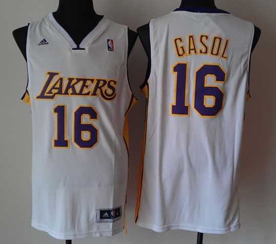 Los Angeles Lakers #16 Pau Gasol White Jerseys,We sell and wholesale Los Angeles Lakers #16 Pau Gasol White Jerseys on line form chian!