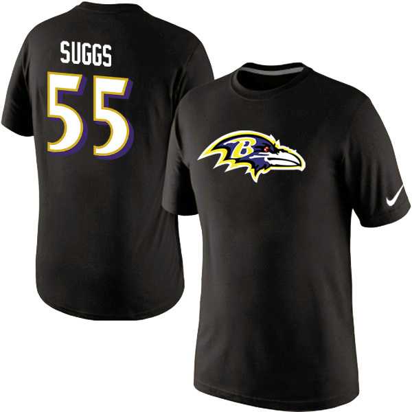 Men Nike Baltimore Ravens 55 Terrell Suggs Player Name x26 Number T-Shirt Black,We sell and wholesale Men Nike Baltimore Ravens 55 Terrell Suggs Player Name x26 Number T-Shirt Black on line form chian!