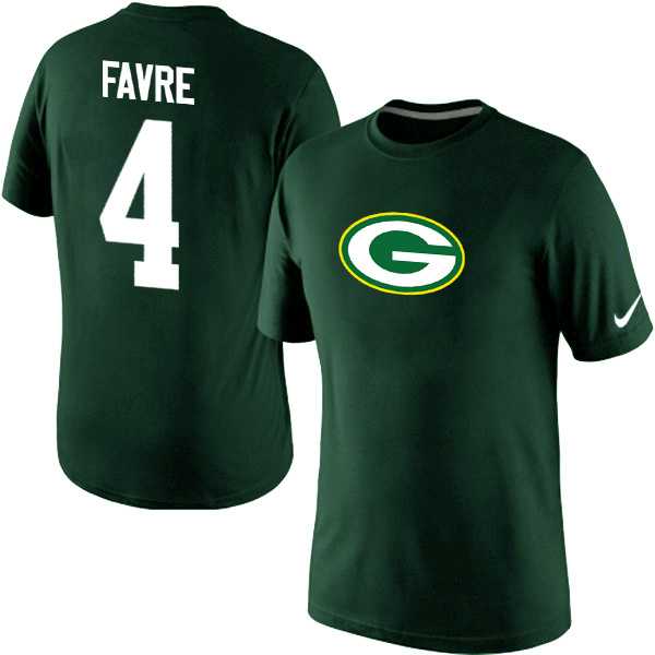 Men Nike Green Bay Packers 4 Brett Favre Name x26 Number T-Shirt Green,We sell and wholesale Men Nike Green Bay Packers 4 Brett Favre Name x26 Number T-Shirt Green on line form chian!