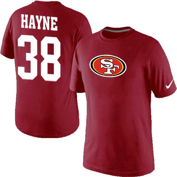 Men Nike San Francisco 49ers 38 Hayne Name x26 Number T-Shirt Red,We sell and wholesale Men Nike San Francisco 49ers 38 Hayne Name x26 Number T-Shirt Red on line form chian!