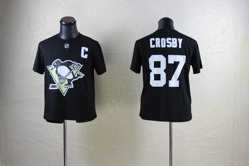 Men Pittsburgh Penguins #87 Sidney Crosby Player Name and Number T-Shirt Black,We sell and wholesale Men Pittsburgh Penguins #87 Sidney Crosby Player Name and Number T-Shirt Black on line form chian!