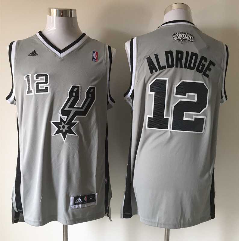 San Antonio Spurs #12 LaMarcus Aldridge Gray Alternate Stitched Jerseys,We sell and wholesale San Antonio Spurs #12 LaMarcus Aldridge Gray Alternate Stitched Jerseys on line form chian!