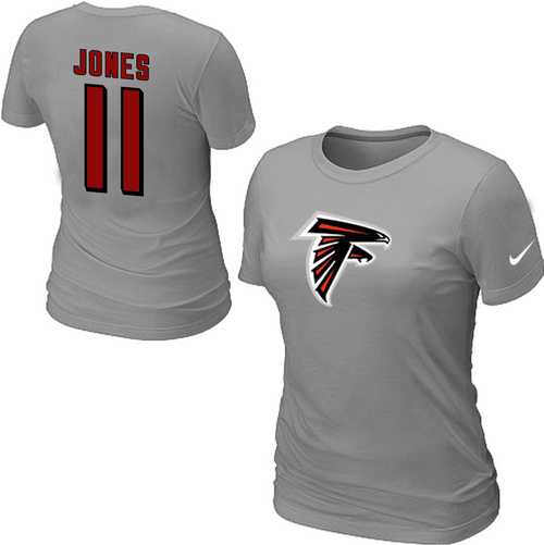 Womens Nike Atlanta Falcons #11 Jones Name x26 Number L.Gray T-Shirt,We sell and wholesale Womens Nike Atlanta Falcons #11 Jones Name x26 Number L.Gray T-Shirt on line form chian!