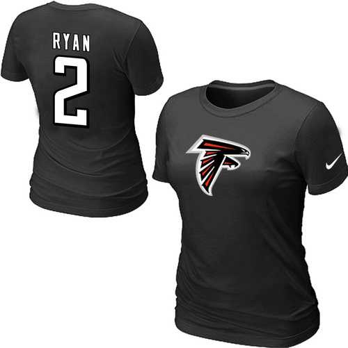 Womens Nike Atlanta Falcons #2 ryan Name x26 Number Black T-Shirt,We sell and wholesale Womens Nike Atlanta Falcons #2 ryan Name x26 Number Black T-Shirt on line form chian!