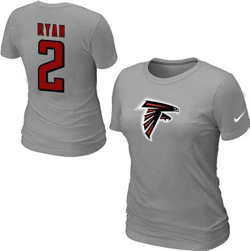Womens Nike Atlanta Falcons #2 ryan Name x26 Number L.Gray T-Shirt,We sell and wholesale Womens Nike Atlanta Falcons #2 ryan Name x26 Number L.Gray T-Shirt on line form chian!