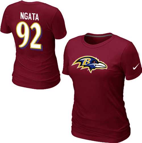 Womens Nike Baltimore Ravens #92 NGATA Name x26 Number Red T-Shirt,We sell and wholesale Womens Nike Baltimore Ravens #92 NGATA Name x26 Number Red T-Shirt on line form chian!