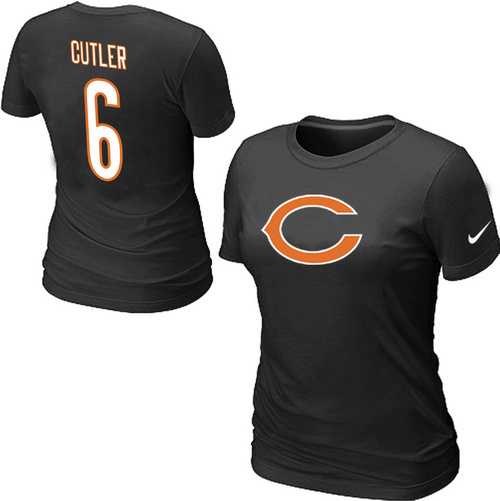 Womens Nike Chicago Bears #6 Jay Cutler Name x26 Number Black T-Shirt,We sell and wholesale Womens Nike Chicago Bears #6 Jay Cutler Name x26 Number Black T-Shirt on line form chian!
