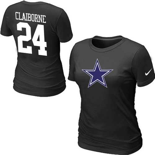 Womens Nike Dallas Cowboys #24 CLAIBORNE Name x26 Number Black T-Shirt,We sell and wholesale Womens Nike Dallas Cowboys #24 CLAIBORNE Name x26 Number Black T-Shirt on line form chian!