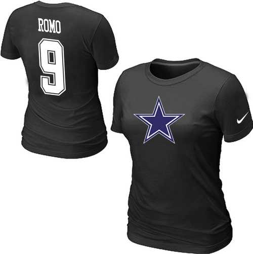 Womens Nike Dallas Cowboys #9 Tony Romo Name x26 Number Black T-Shirt,We sell and wholesale Womens Nike Dallas Cowboys #9 Tony Romo Name x26 Number Black T-Shirt on line form chian!