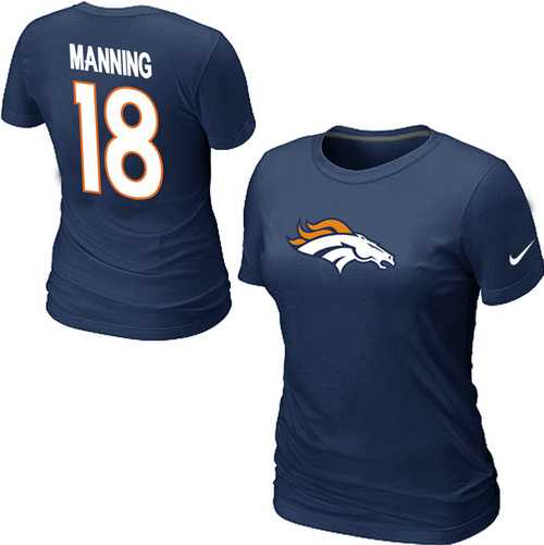 Womens Nike Denver Broncos #18 Peyton Manning Name x26 Number D.Blue T-Shirt,We sell and wholesale Womens Nike Denver Broncos #18 Peyton Manning Name x26 Number D.Blue T-Shirt on line form chian!