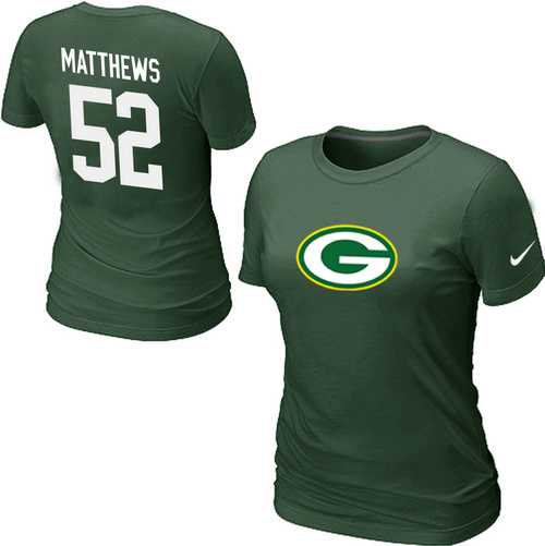 Womens Nike Green Bay Packers #52 MATTHEWS Name x26  Number Green T-Shirt,We sell and wholesale Womens Nike Green Bay Packers #52 MATTHEWS Name x26  Number Green T-Shirt on line form chian!