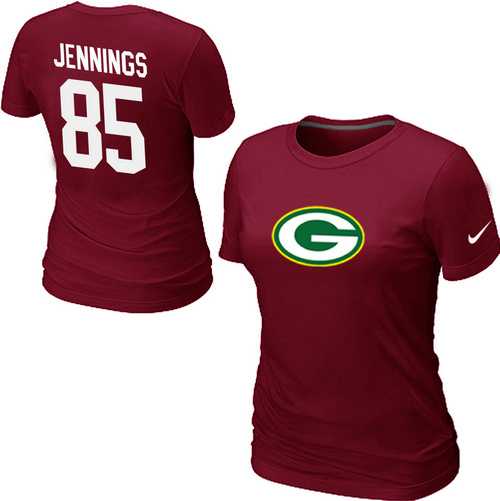 Womens Nike Green Bay Packers #85 JENNNGS Name x26 Number Red T-Shirt,We sell and wholesale Womens Nike Green Bay Packers #85 JENNNGS Name x26 Number Red T-Shirt on line form chian!