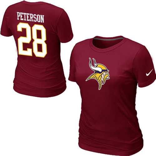 Womens Nike Minnesota Vikings #28 Adrian Peterson Name x26 Number Red T-Shirt,We sell and wholesale Womens Nike Minnesota Vikings #28 Adrian Peterson Name x26 Number Red T-Shirt on line form chian!