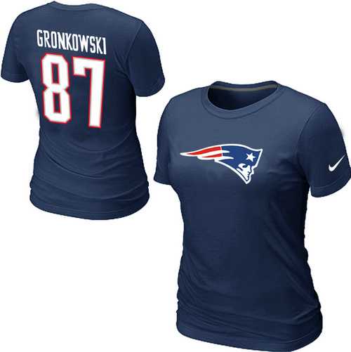 Womens Nike New England Patriots #87 GRONKOWSKI Name x26 Number D.Blue T-Shirt,We sell and wholesale Womens Nike New England Patriots #87 GRONKOWSKI Name x26 Number D.Blue T-Shirt on line form chian!