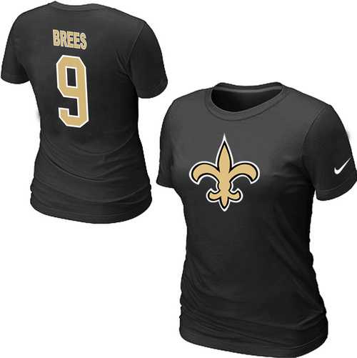 Womens Nike New Orleans Saints #9 Drew Brees Name x26 Number Black T-Shirt,We sell and wholesale Womens Nike New Orleans Saints #9 Drew Brees Name x26 Number Black T-Shirt on line form chian!