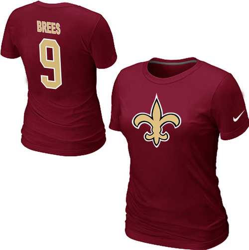 Womens Nike New Orleans Saints #9 Drew Brees Name x26 Number Red T-Shirt,We sell and wholesale Womens Nike New Orleans Saints #9 Drew Brees Name x26 Number Red T-Shirt on line form chian!