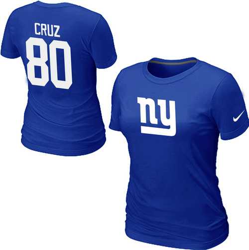 Womens Nike New York Giants #80 Victor Cruz Name x26 Number Blue T-Shirt,We sell and wholesale Womens Nike New York Giants #80 Victor Cruz Name x26 Number Blue T-Shirt on line form chian!