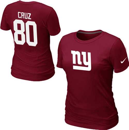 Womens Nike New York Giants #80 Victor Cruz Name x26 Number Red T-Shirt,We sell and wholesale Womens Nike New York Giants #80 Victor Cruz Name x26 Number Red T-Shirt on line form chian!